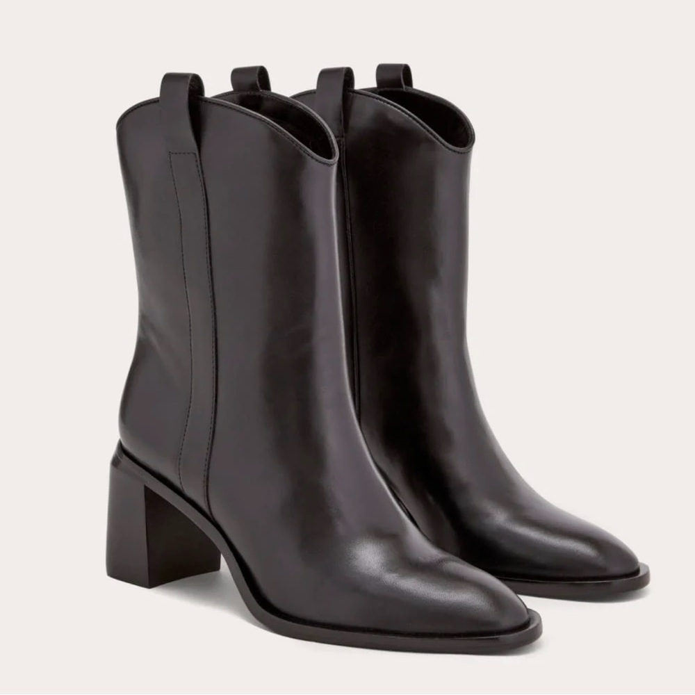 NEW Everlane Black Leather‎ The Outlaw Western Boot in Size 9.5